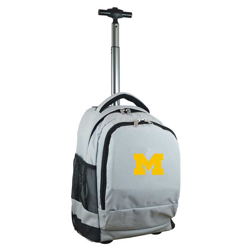 CLMCL780-GY: NCAA Michigan Wolverines Wheeled Premium Backpack